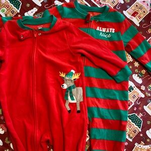 Carter's Red and Green Holiday Pajamas 24 months